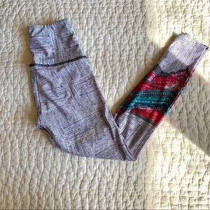 Onzie High Rise Midi Tribal Pattern Leggings